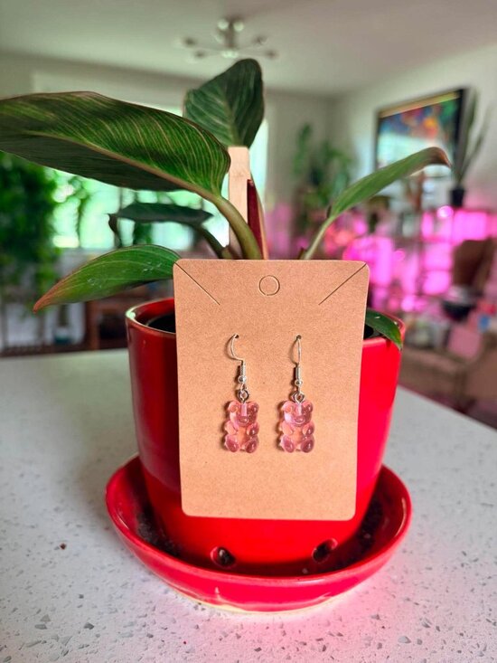 Jewelry - Pink Gummy Bear Dangle Earrings Cute Kawaii Y2K Candycore